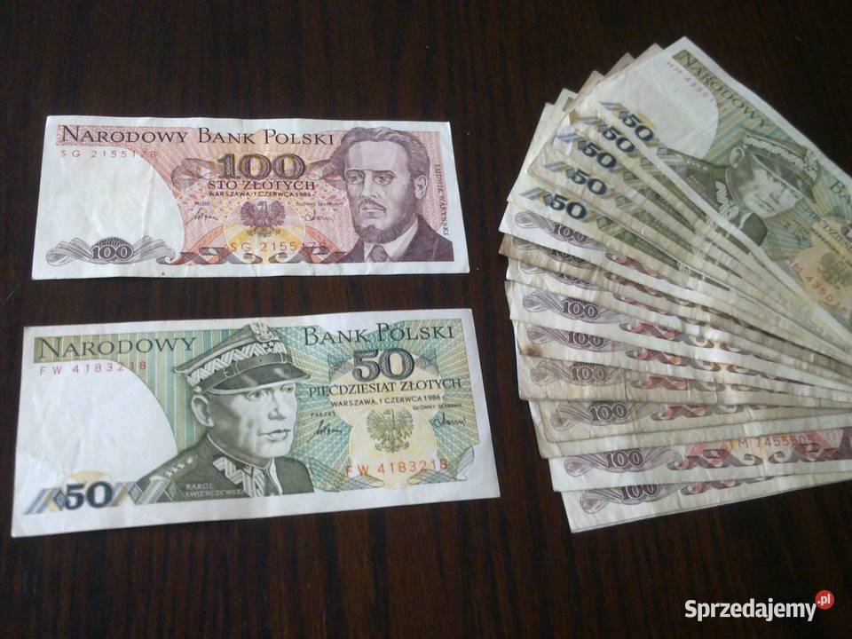 Banknoty z lat 80tych czasy PRLu mazowieckie Płońsk
