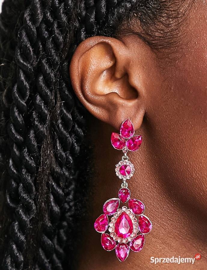 ASOS Bogato zdobione różowe kolczyki Kraków sprzedam