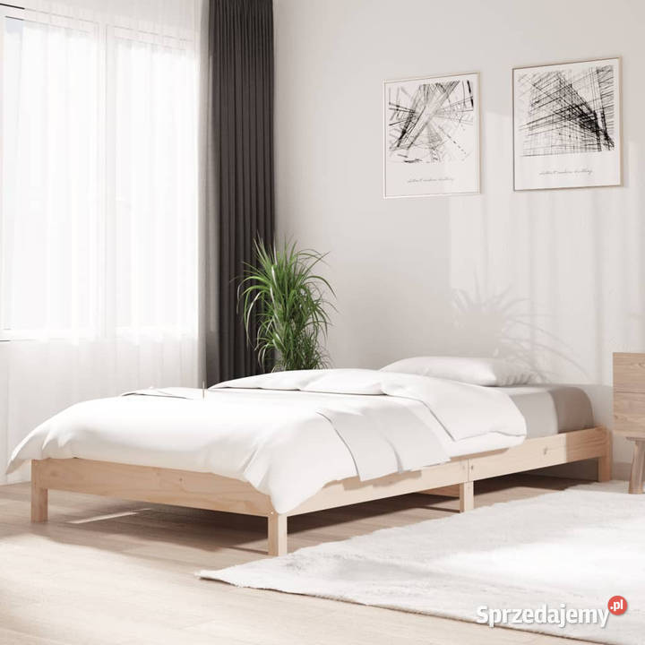 Łóżko sztaplowane lite drewno sosnowe 100x200 22cm Warszawa