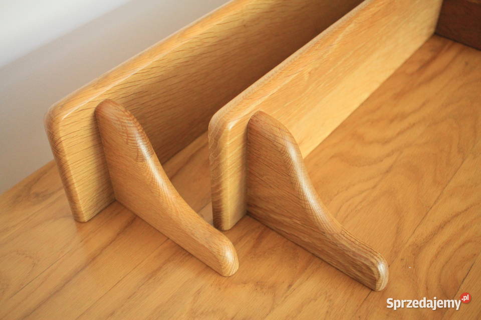 Dwie półki dębowe masywne inny kolor Góra