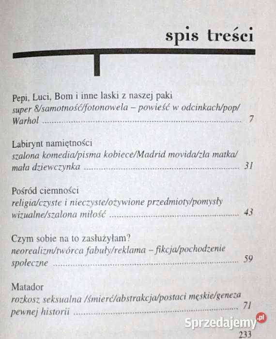 Almodovar Rozmowy Frederic Strauss Rok wydania 2003 Chełm