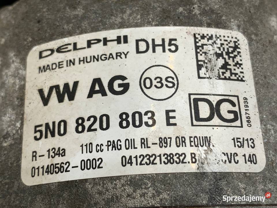 SPRĘŻARKA KLIMATYZACJI VW PASSAT B7 5N0820803E