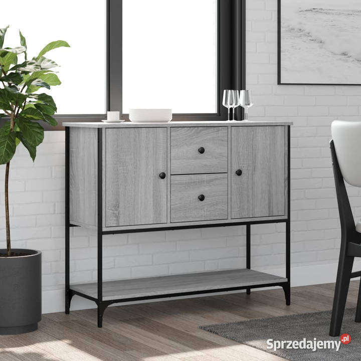 Komoda szary dąb sonoma 100x36x85 materiał Warszawa