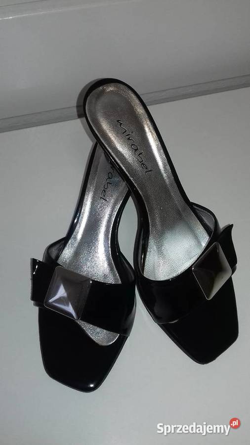 Buty damskie skórzane klapki czarne Mirabel