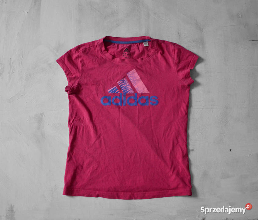 bawełniana koszulka adidas print logo ML różowa Warszawa