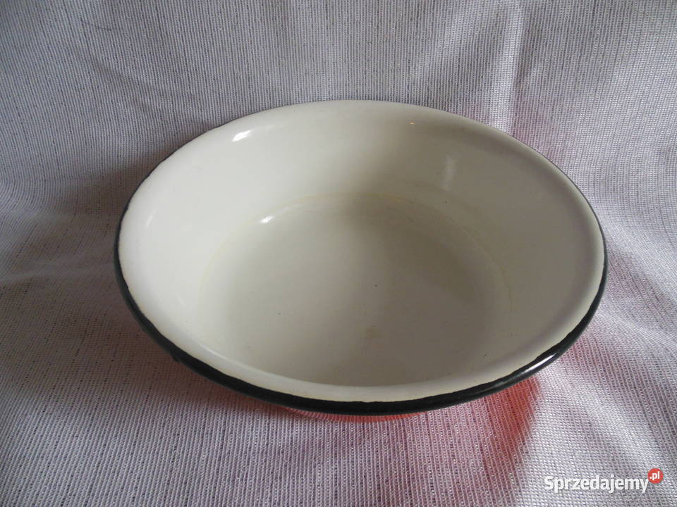 Miska emaliowana pomarańczowa PRL świętokrzyskie