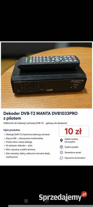 Dekoder DVBT2 manta pilotem kujawsko-pomorskie Bydgoszcz