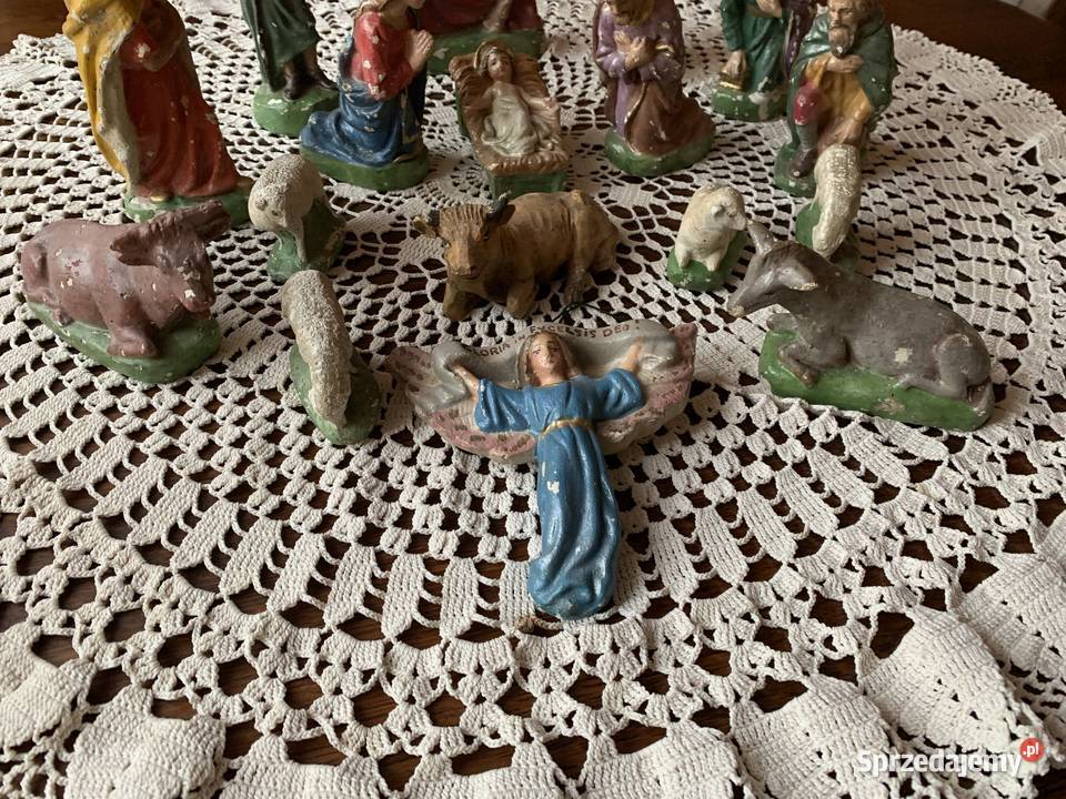 Szopka bożonarodzeniowa figurki gipsowe