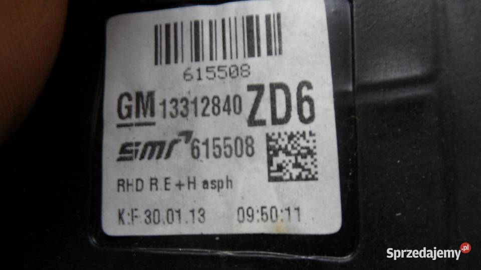 OPEL ZAFIRA B 13r lusterko prawe 13312840 ANGLIK sprzedam