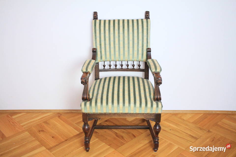 Pięknie zdobiony fotel klasyczny i elegancki śląskie Góra sprzedam