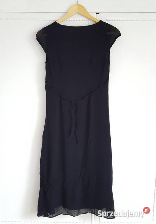 Sukienka vintage 38 M prosta lata 90te krepa czarny zachodniopomorskie Szczecin