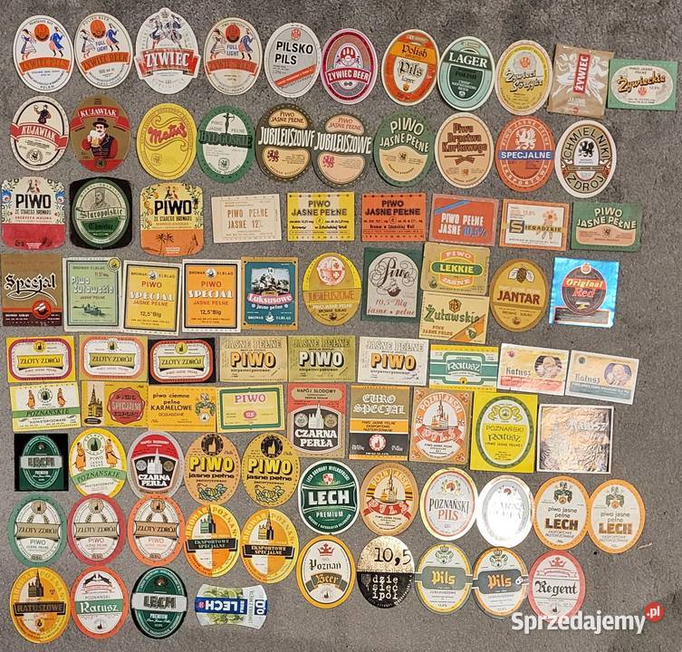 Etykiety piwne zestaw 230 etykiet polskie Ząbki