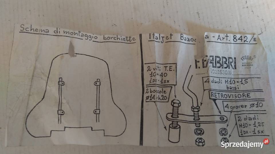STELAŻ UCHWYT MOCOWANIE SZYBY FABBRI ITALJET Bielsk Podlaski
