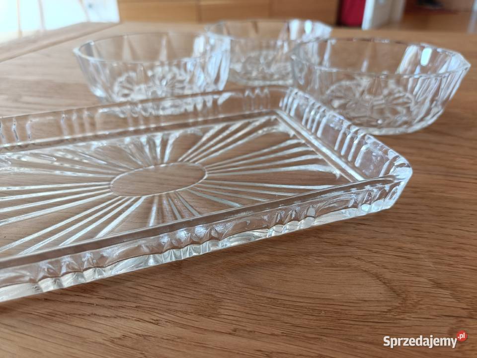Piękne szkło PRL półmisek i salaterki Warszawa sprzedam