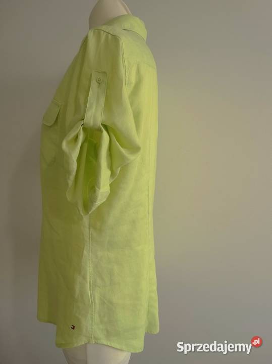 Koszula Tommy Hilfiger Lniana 100 Len Modny Rozmiar 42(XL) Łomża