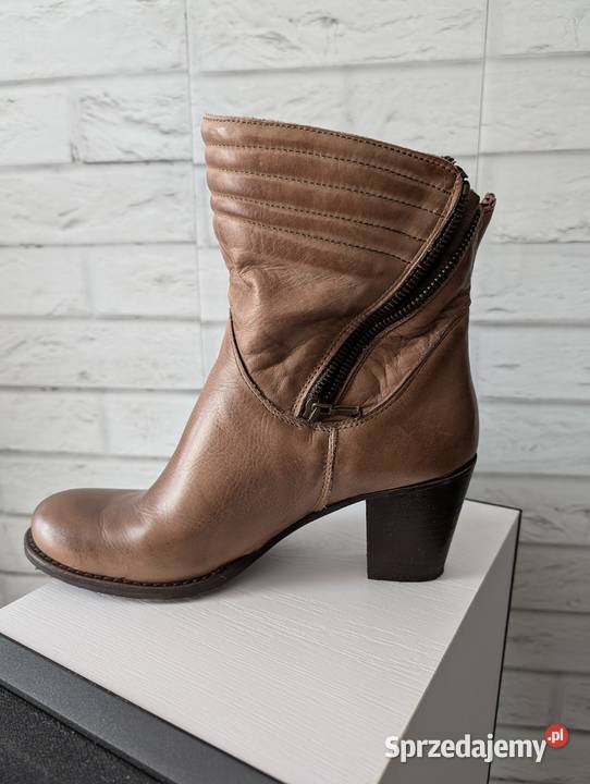 Eleganckie włoskie botki ze skóry naturalnej 25cm zachodniopomorskie Szczecin sprzedam