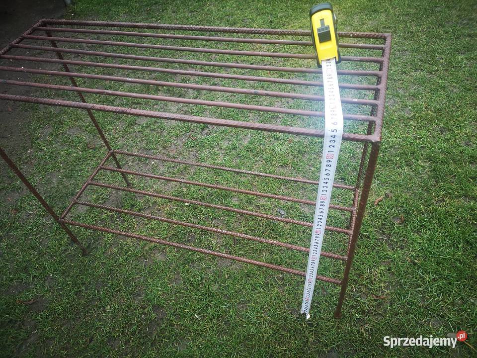 Półka dwupoziomowa z pretow metalowych 80cm Szafy, regały, półki Wałbrzych