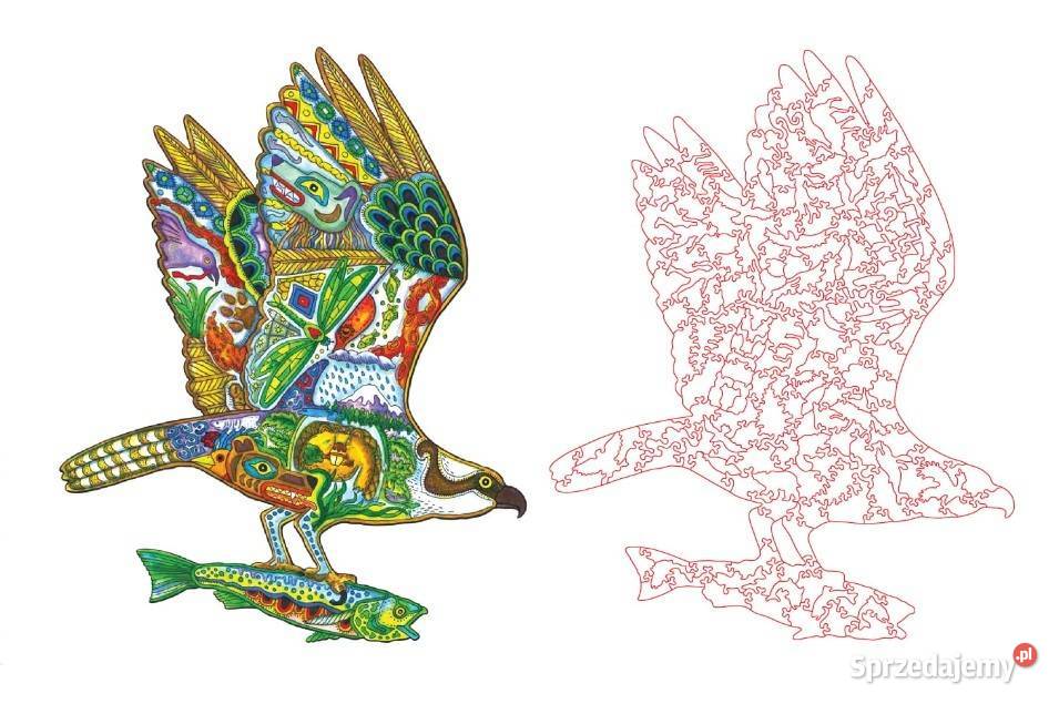 Nowe Puzzle Drewniane Rybołów XXL super na CE  Puzzle Ząbki