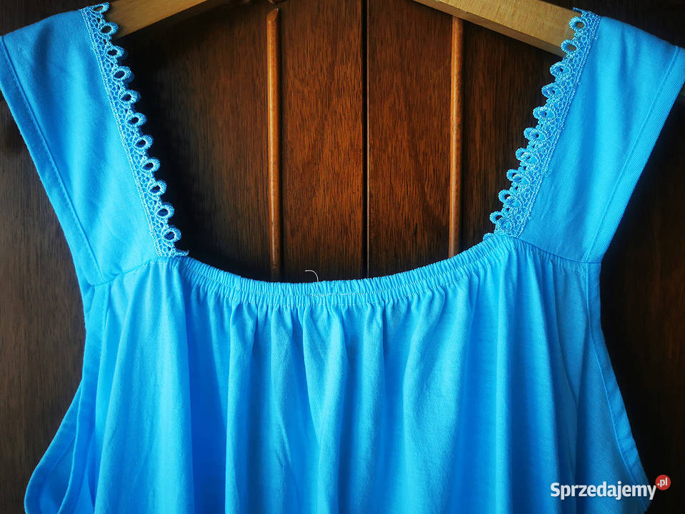 Koszula nocna bawełniana niebieska na Halki i koszulki Polkowice sprzedam