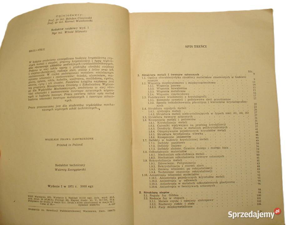 Metaloznawstwo Zofia Wendorff WNT 1972 łódzkie Łódź