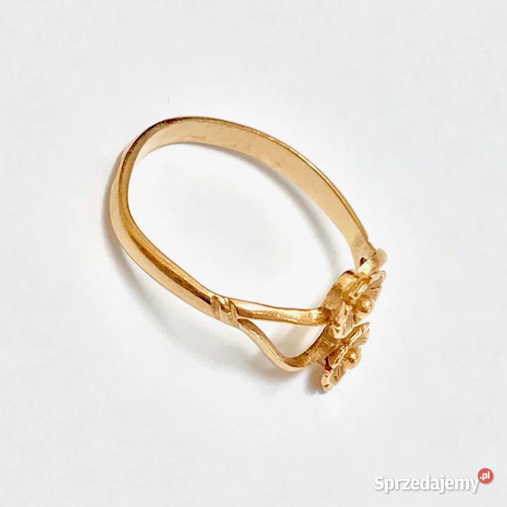 Złoty PIERŚCIONEK 14K piękne KWIATY GUSTOWNY złote Warszawa