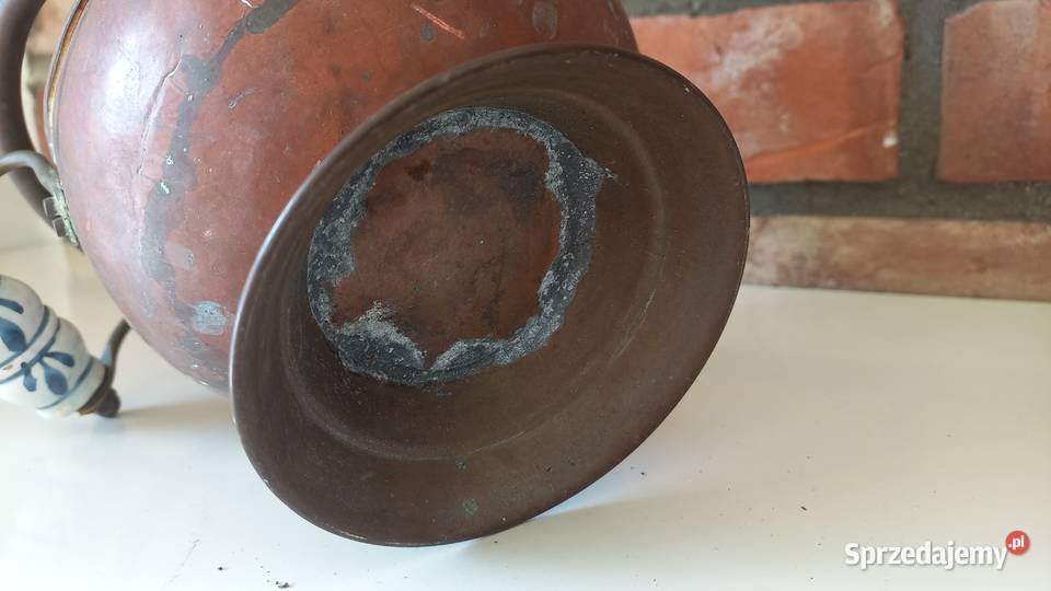 Pojemnik miedziany z ceramiką Osłonka na Gawroniec