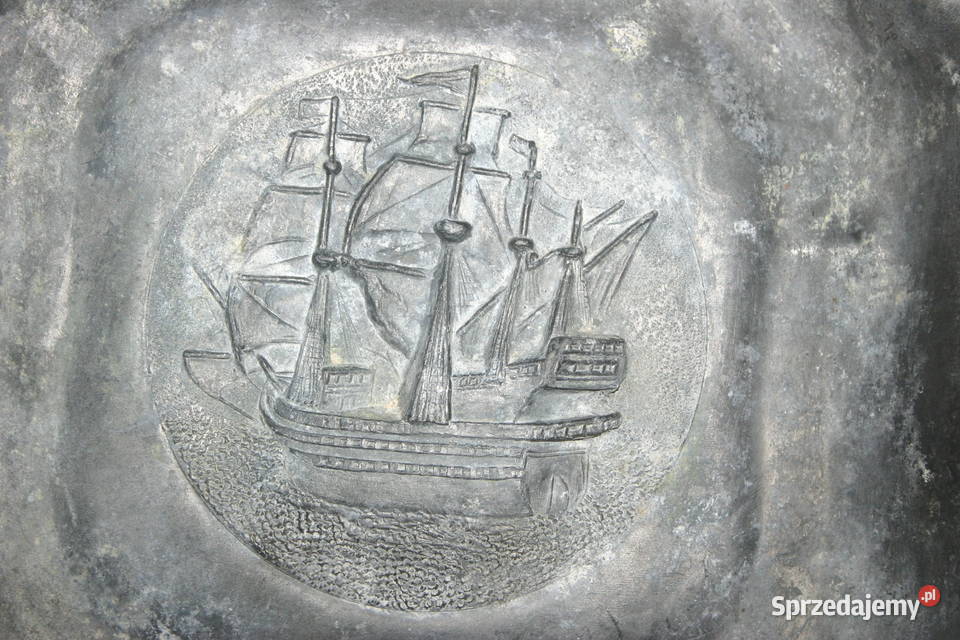 Duża cynowa popielnica marynistyczna Pruszków