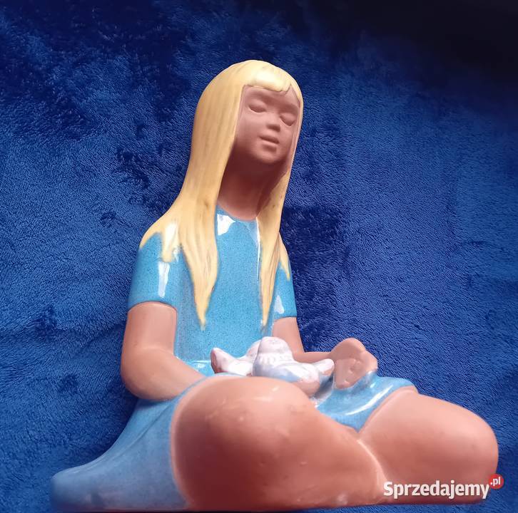 Figurka siedząca dziewczyna z ptaszkami Jie Antyki, Sztuka, Kolekcje Koźminek sprzedam