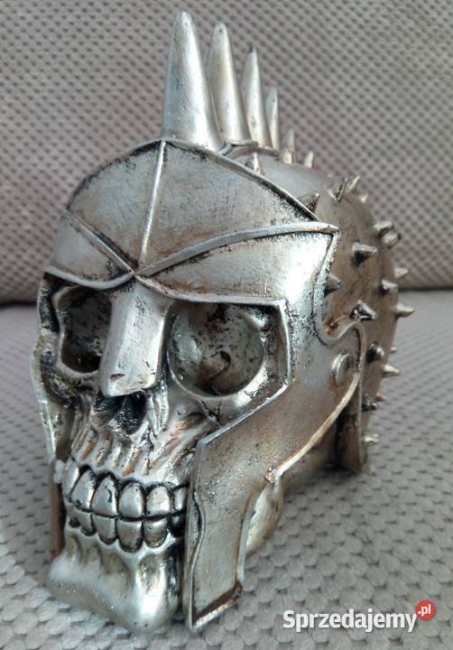 Steampunk srebrna Czaszka w hełmie silver skull śląskie Tychy