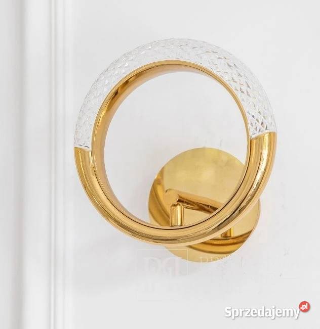 Kinkiet złoty okrągły glamour nowoczesny lampa Warszawa
