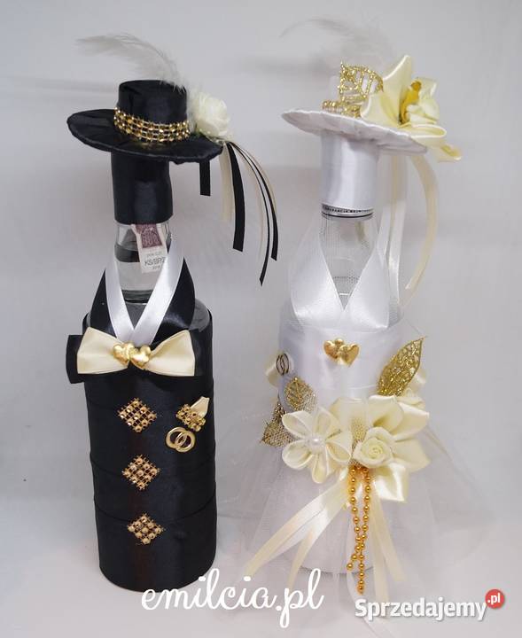 Szampański komplet Ślub Ubranka na butelki sprzedam