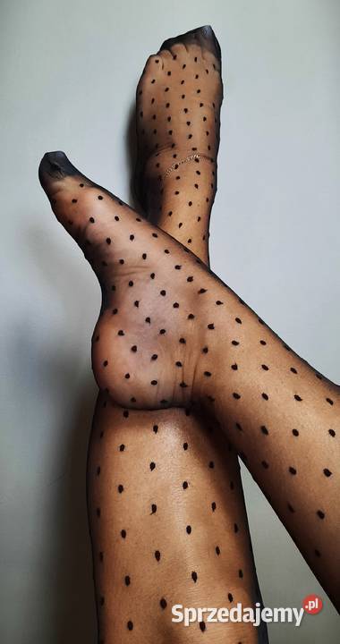 pończochy nylonowe czarne w groszki sprzedam