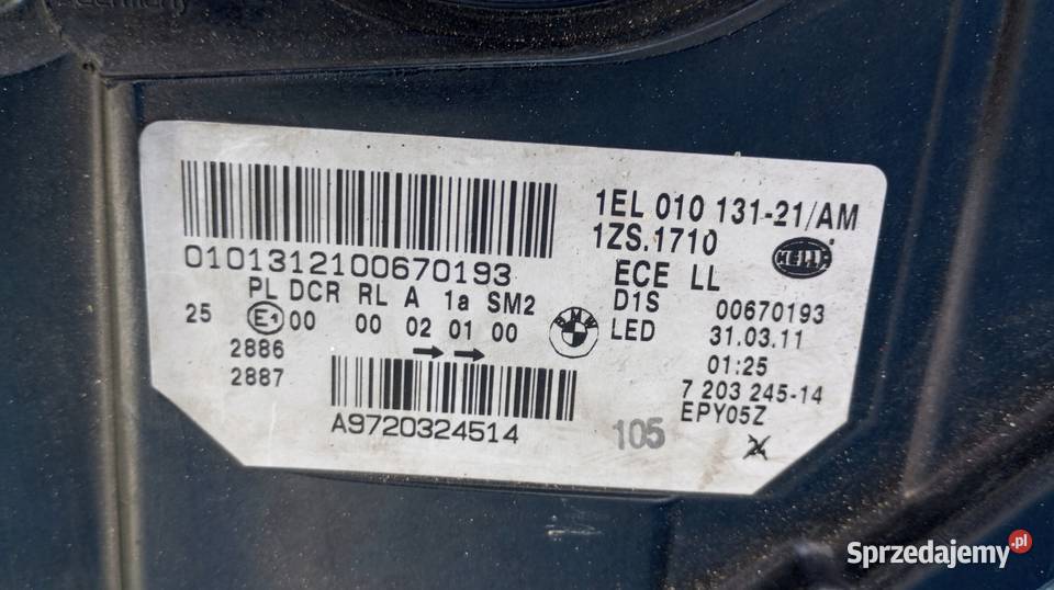 LAMPA LEWY PRZÓD XENON LED EU BMW 5 F10 F11 Nowy Tomyśl sprzedam