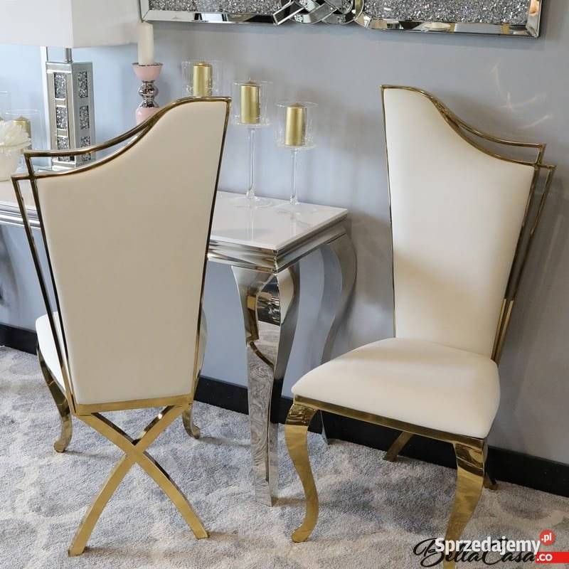 Krzesło glamour Queen Gold Jadalnia Salon Krzesła