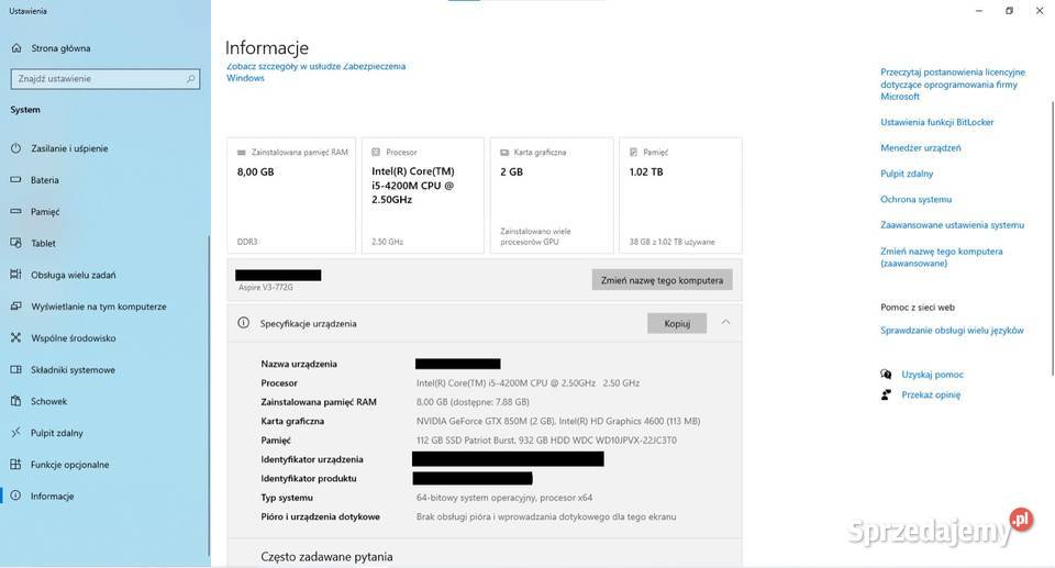 Acer Aspire V3772G Zielona Góra