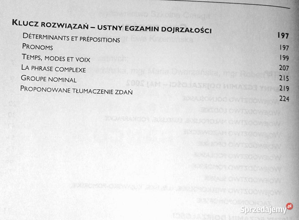 Język francuski Tematy i zagadnienia maturalne Rok wydania 2002 Chełm