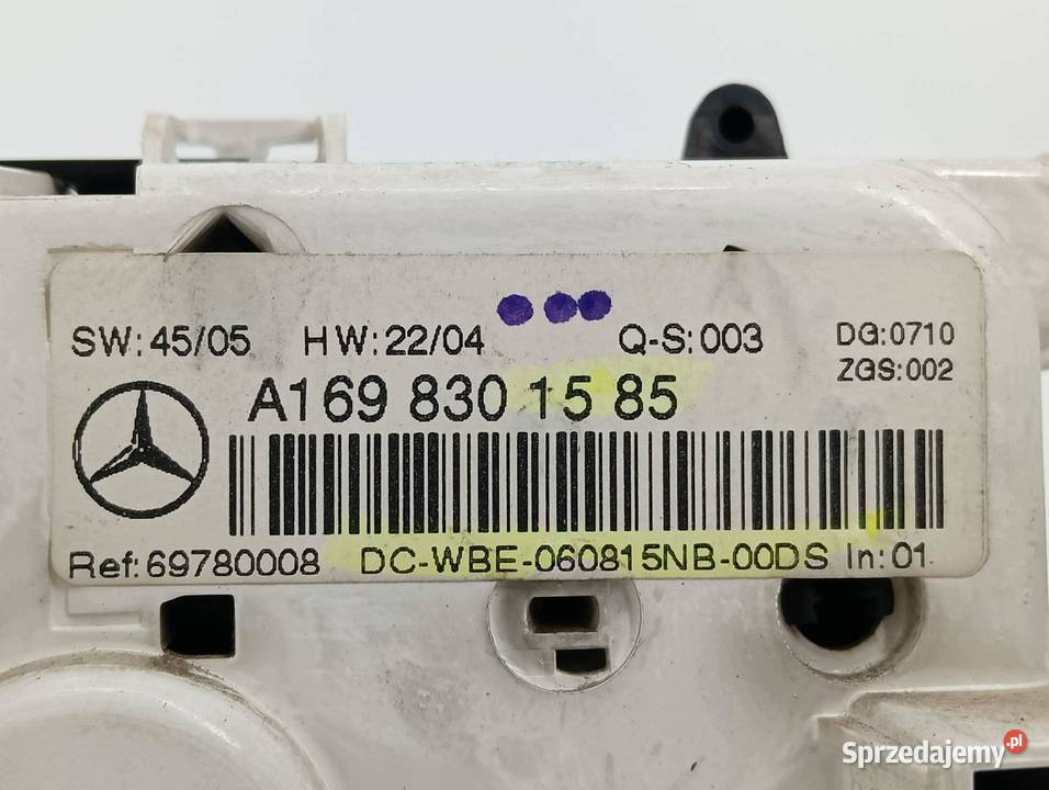 PANEL NAWIEWU A1698301585 VW Volkswagen Golf IV Wyposażenie wnętrza