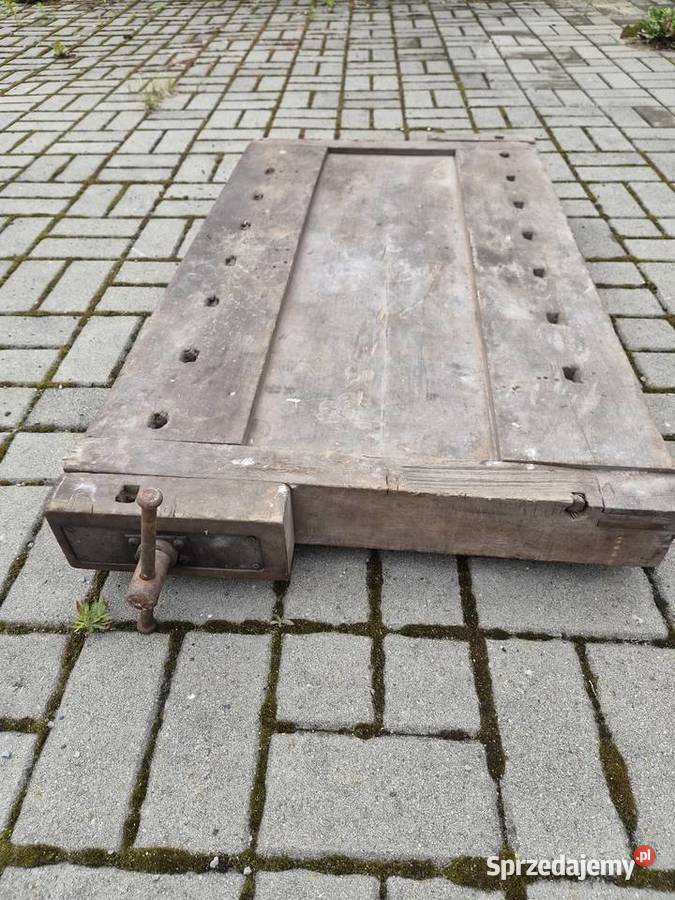 Strugnica imadło stół drewniany zabytek antyk Janów Lubelski