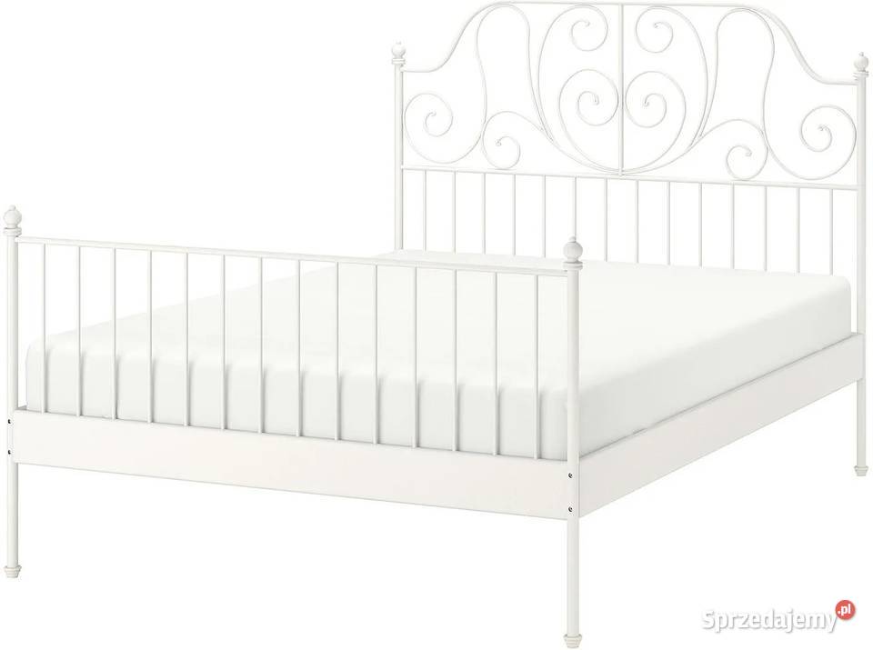 Łóżko białe metalowe IKEA LEIRVIK 140200 z