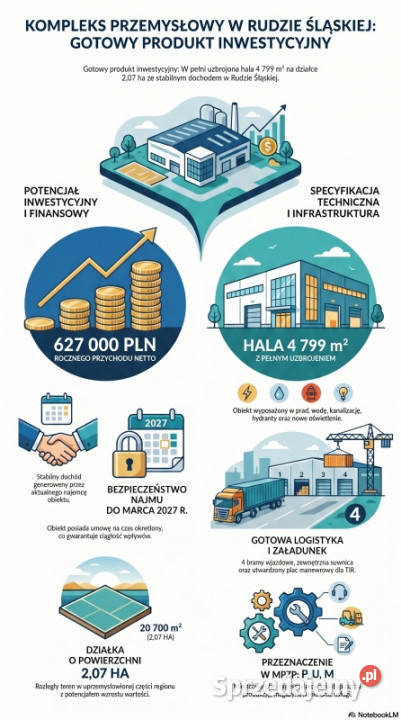 Hala magazynowoprodukcyjna 4 799 m Ruda Śląska