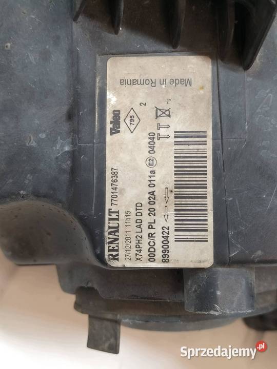 LAMPA PRZÓD PRAWA LIFT XENON 7701476387 Renault świętokrzyskie