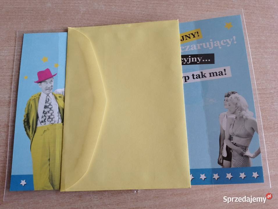 KARTKA urodzinowa retro 60 urodziny z kopertą