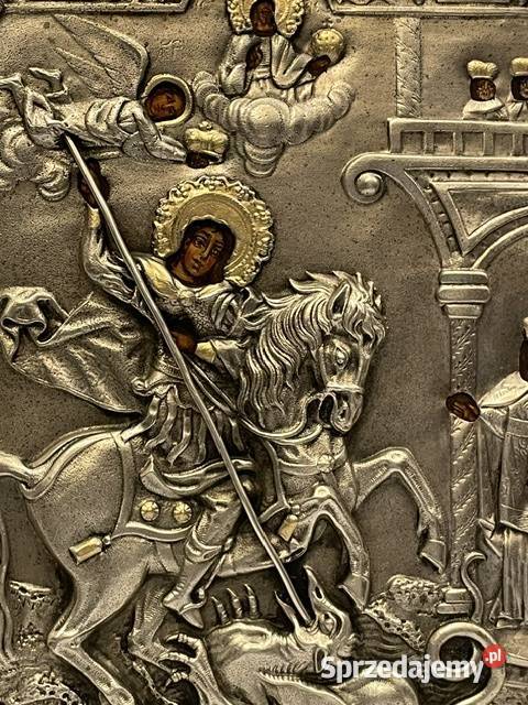 Ikona Św Jerzy ze smokiem kolekcjonerska i Malarstwo Kraków