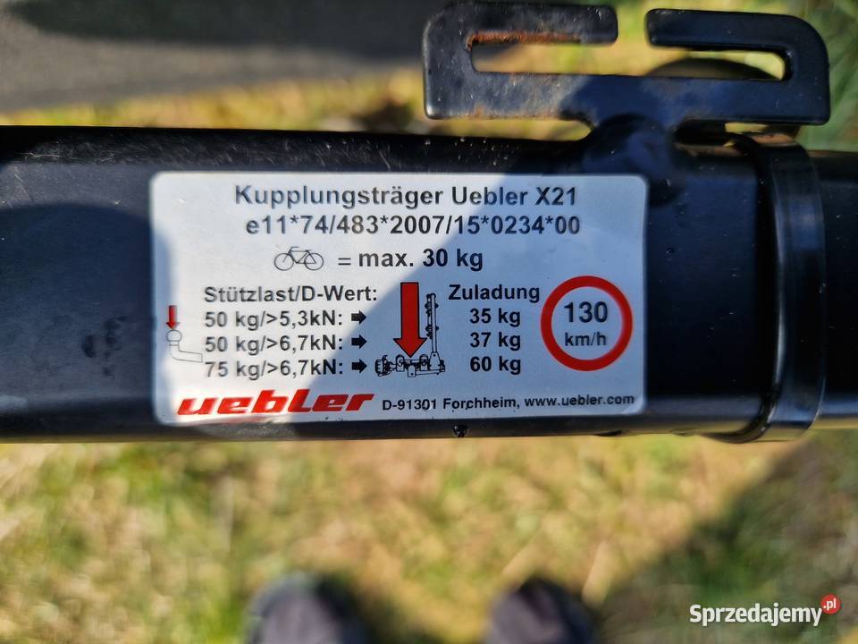 Uebler X21 bagażnik do przewozu 2 rowerów na hak Mielec