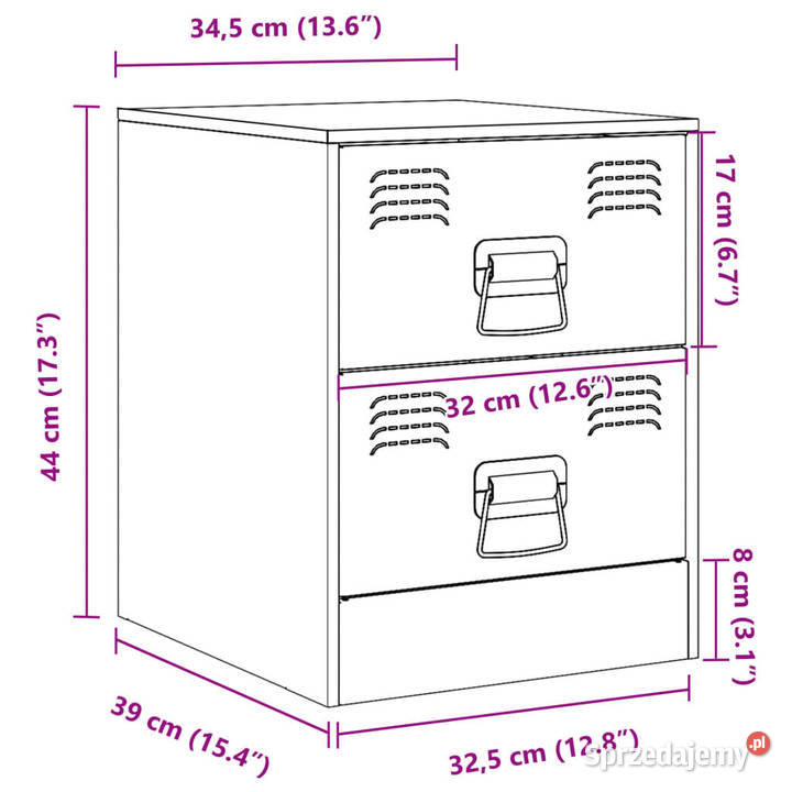 Szafki nocne 2 białe 345x39x44 stal WM841630 Warszawa