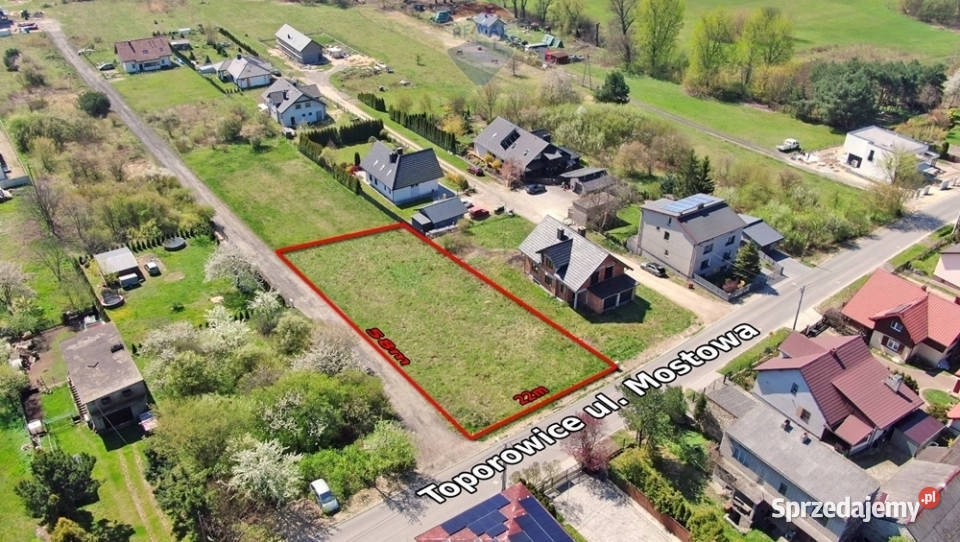 Działka budowlana 1296m2 Toporowice asfalt śląskie