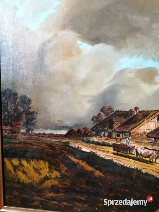 Obraz olejny Przed burzą na wsi Łódź sprzedam