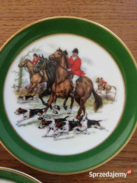 ozdobne talerzyki że scenką Porcelana i szkło Ropa