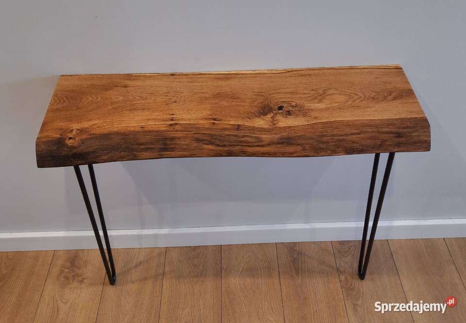 konsola dębowa loft industrial lite drewno dąb 100cm Długołęka