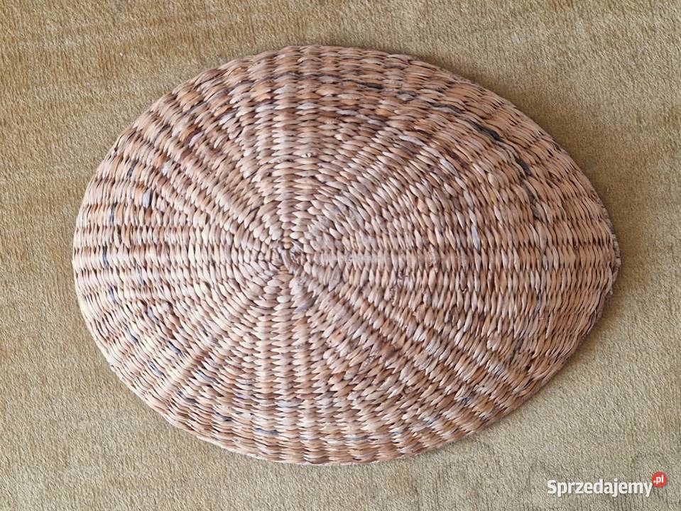 Płaski owalny kosz wypleciony z hiacynta wodnego Warszawa